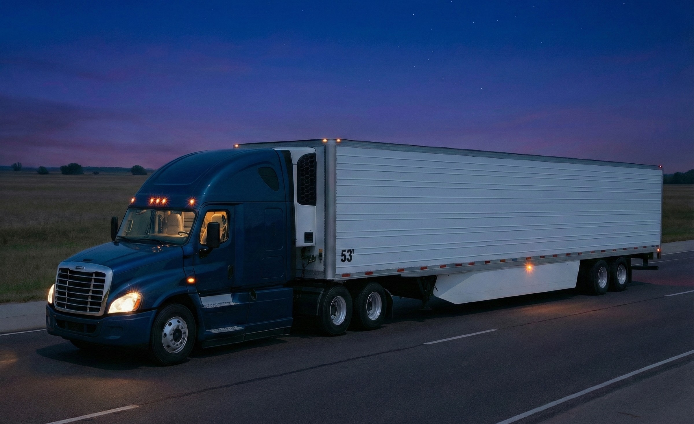 Reefer trailer at a distribution center